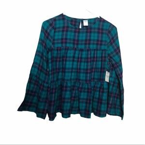 Arizona Jean Company Girls Plaid Long Sleeve